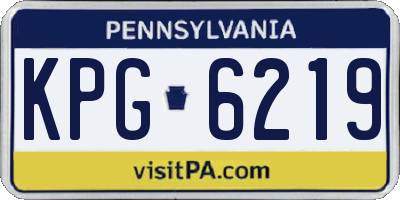 PA license plate KPG6219