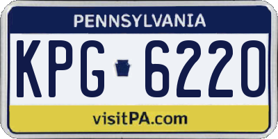 PA license plate KPG6220