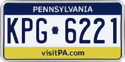 PA license plate KPG6221
