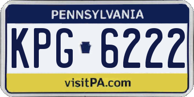 PA license plate KPG6222