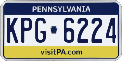 PA license plate KPG6224