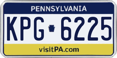 PA license plate KPG6225
