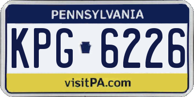 PA license plate KPG6226