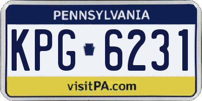 PA license plate KPG6231