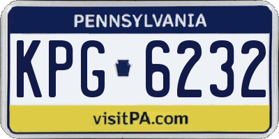 PA license plate KPG6232
