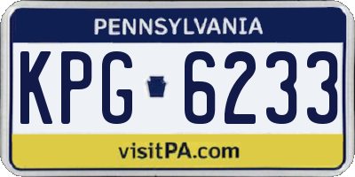 PA license plate KPG6233
