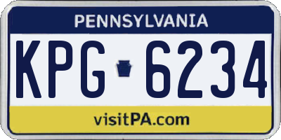 PA license plate KPG6234