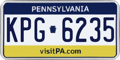 PA license plate KPG6235