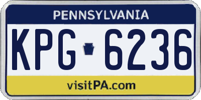 PA license plate KPG6236