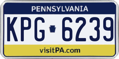 PA license plate KPG6239