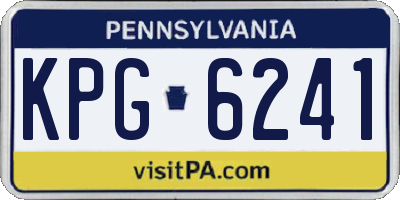 PA license plate KPG6241