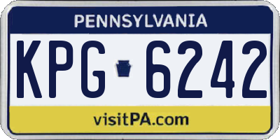 PA license plate KPG6242