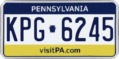 PA license plate KPG6245