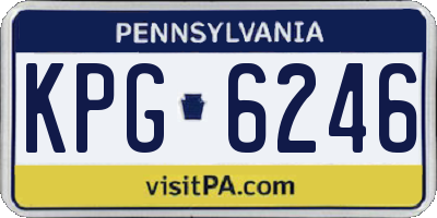 PA license plate KPG6246