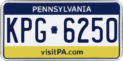 PA license plate KPG6250