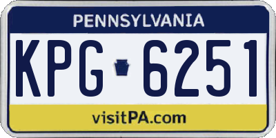PA license plate KPG6251