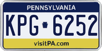PA license plate KPG6252