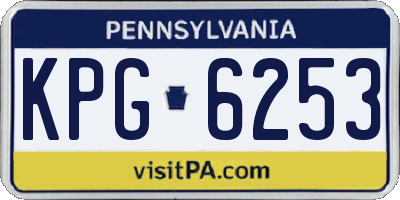 PA license plate KPG6253