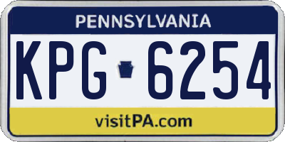 PA license plate KPG6254