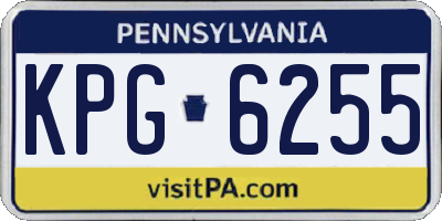 PA license plate KPG6255