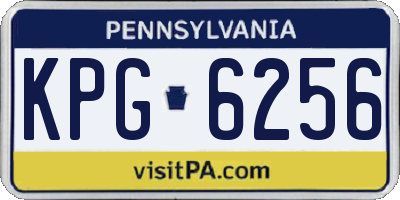PA license plate KPG6256