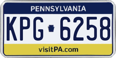 PA license plate KPG6258