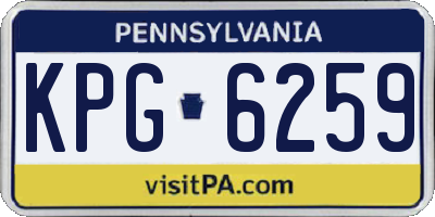 PA license plate KPG6259