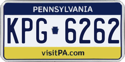 PA license plate KPG6262