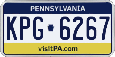 PA license plate KPG6267