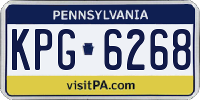 PA license plate KPG6268