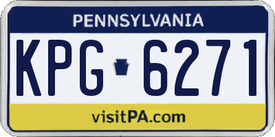 PA license plate KPG6271