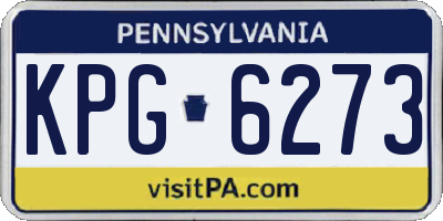 PA license plate KPG6273