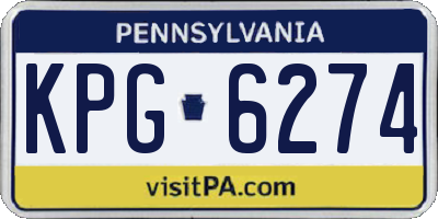 PA license plate KPG6274