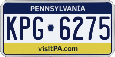 PA license plate KPG6275