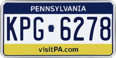 PA license plate KPG6278