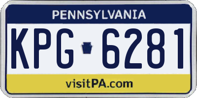 PA license plate KPG6281