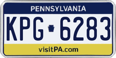 PA license plate KPG6283