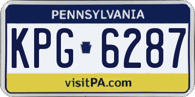 PA license plate KPG6287