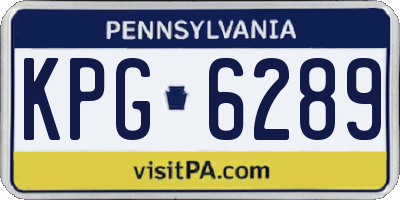 PA license plate KPG6289