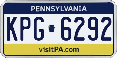 PA license plate KPG6292