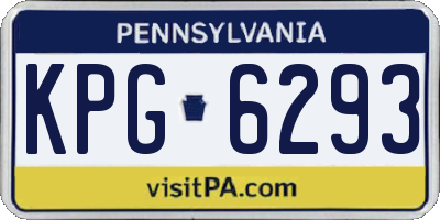 PA license plate KPG6293
