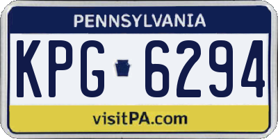 PA license plate KPG6294