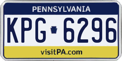 PA license plate KPG6296