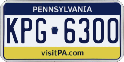 PA license plate KPG6300