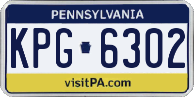 PA license plate KPG6302