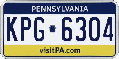 PA license plate KPG6304