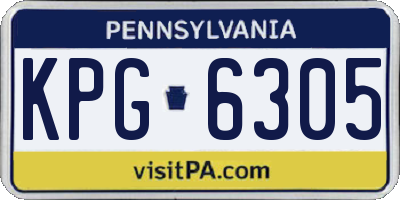 PA license plate KPG6305