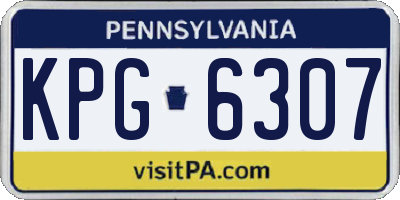 PA license plate KPG6307