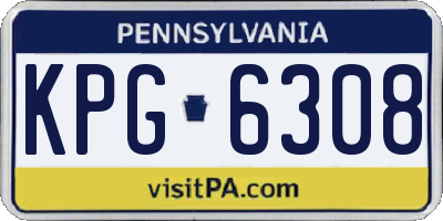 PA license plate KPG6308