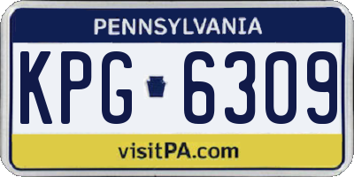 PA license plate KPG6309